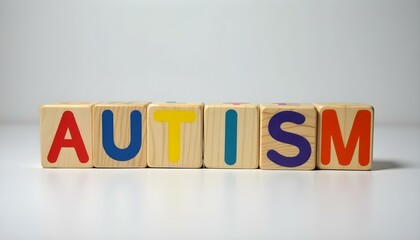 Colorful Wooden Block Letters Spelling 'Autism'