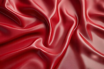 Close-up view of crimson fabric folds and drapes.