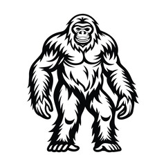 Strong Gorilla Black & White Bold Primate in Striking Monochrome