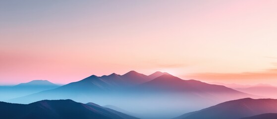 Obraz premium Mountains and pastel sky