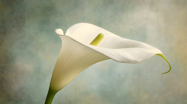 17. A single, elegant flower with smooth, clean lines and soft colors, centered on a blank canvas to highlight its minimalistic form and structure