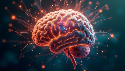 Fototapeta premium Colorful Brain Representing Neurodiversity, Neurogenesis, and Neuroplasticity