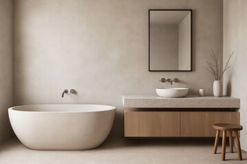 minimalist balance in a Belgian-inspired bathroom