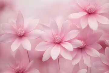 Elegant Pink Minimalist Background with Natural Flowers and Love-Inspired Aesthetics