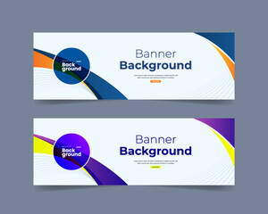 Collection of abstract geometric banners
