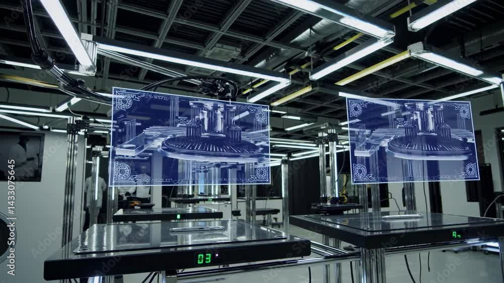 Fototapete high-tech laboratory showcasing advanced robotics and innovative technology in modern science