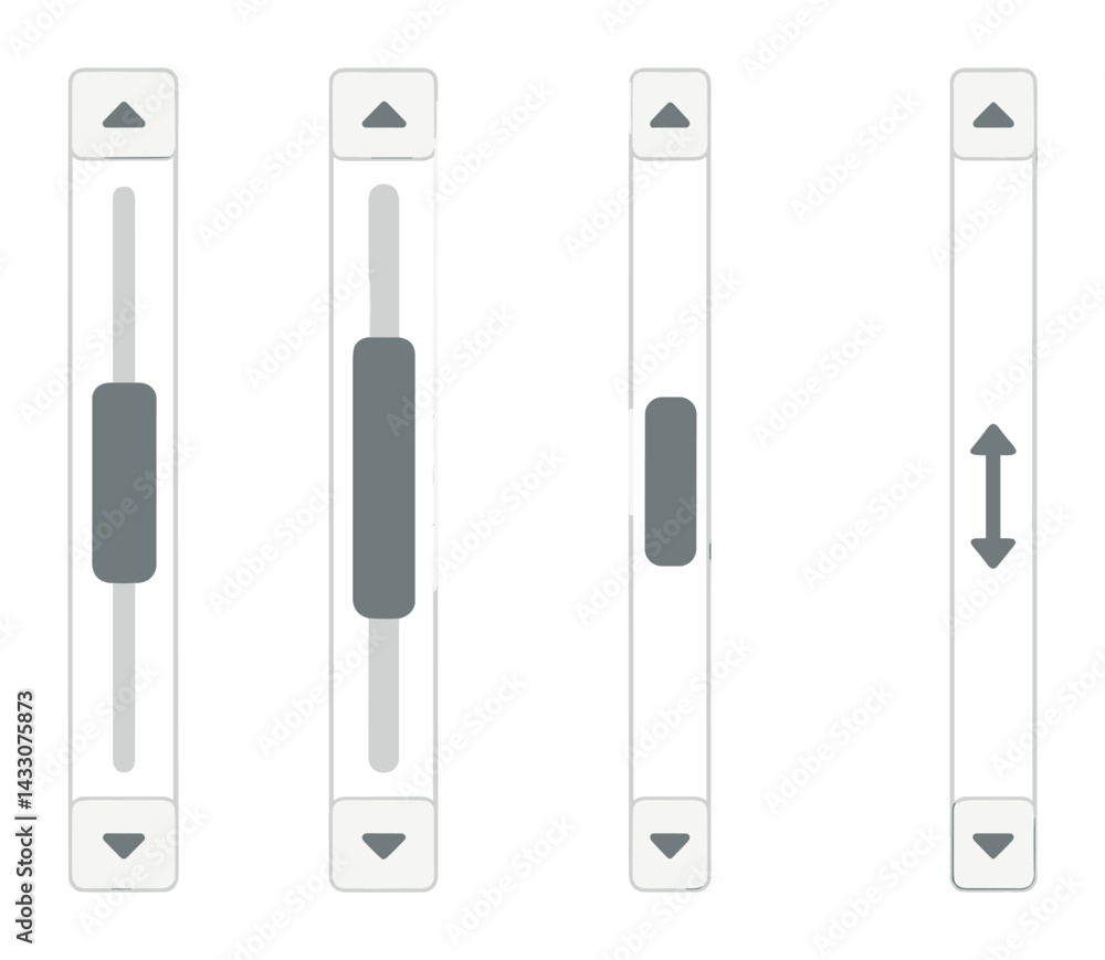 Poster user interface flat icon set – intuitive ui, scroll control, and navigation symbols for app design: 