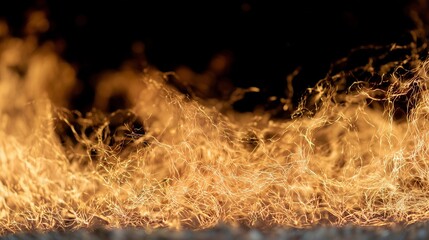 Obraz premium Mesmerizing abstract fire texture captured from a Walpurgis Night bonfire. Intense macro details of flames and embers, perfect for backgrounds & design projects.