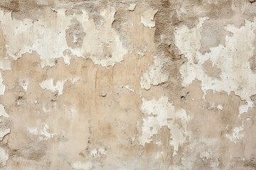 Fototapeta premium Peeling stucco on an aged exterior wall.