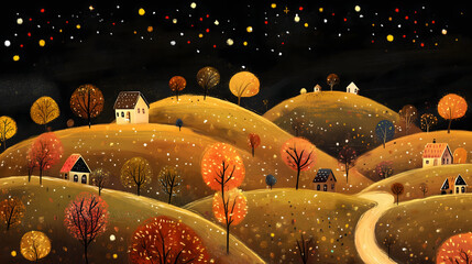 autumn countryside illustration