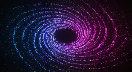 Abstract swirling galaxy design in vibrant purple and blue colors  