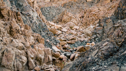 stone blockage in the mountains