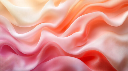 Obraz premium Abstract pastel pink orange silk fabric texture background image art soft waves.