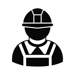 Engineer or Builder in Overalls Vector Icon