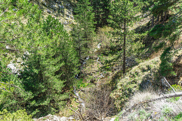 Obraz premium The scenic view of Ornaz waterfalls in Ornaz Valley, Denizli, Turkey