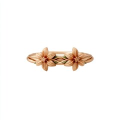 Naklejka premium A delicate rose gold ring featuring floral motifs, symbolizing elegance and nature, perfect for special occasions.