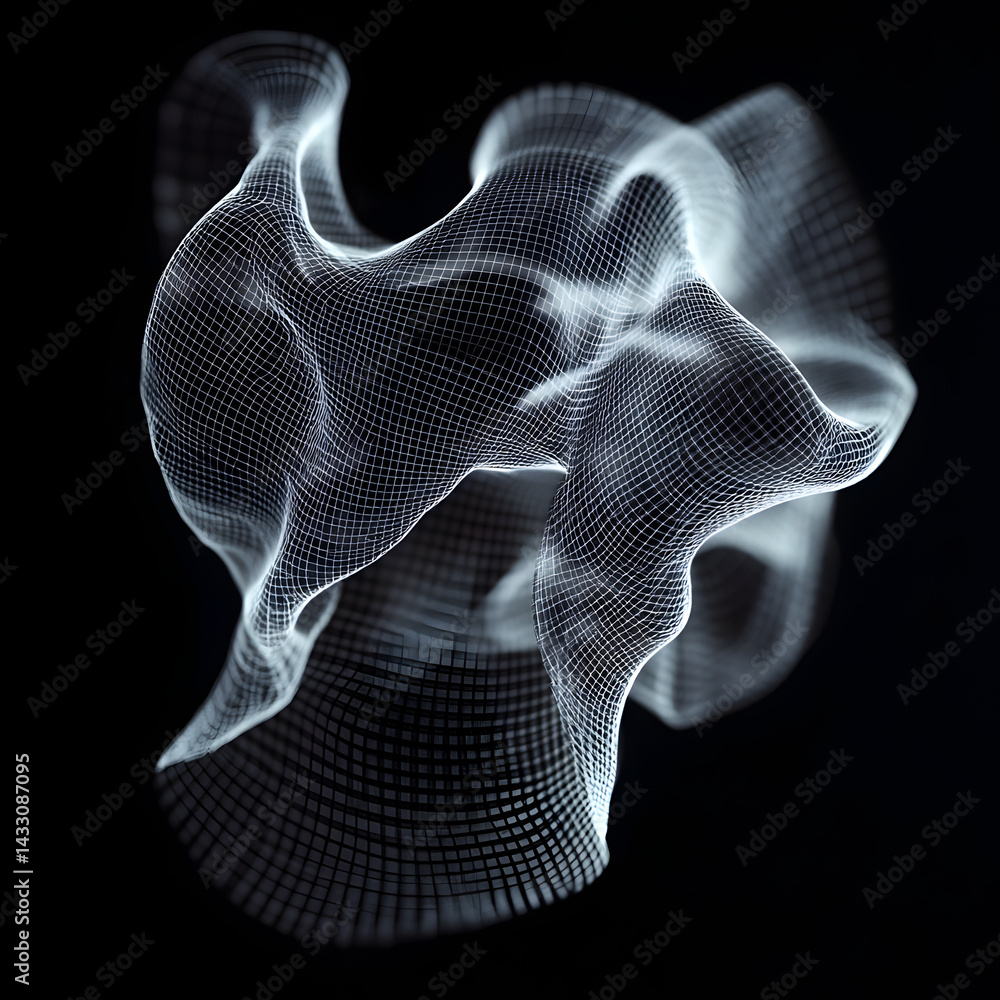 Poster abstract cloud-like shape: an ethereal and captivating abstract composition, depicting a cloud-like 