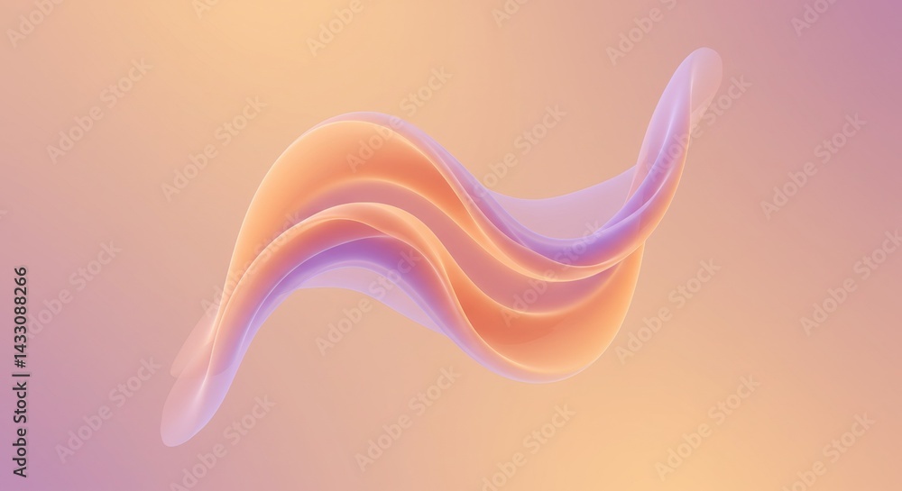 Aufkleber soft flowing shapes in warm pastel colors creating a dynamic and soothing abstract composition again