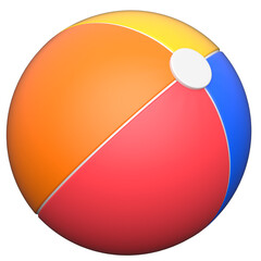 Beach Ball 3D icon on transparent background