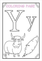 Coloring page for kids learning letter Z