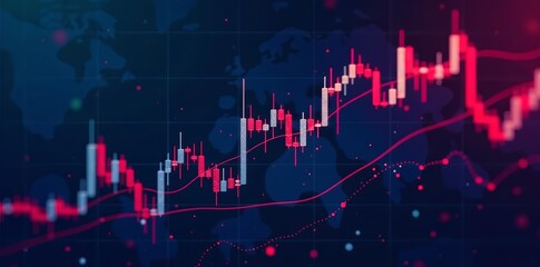 Fototapeta premium Abstract forex trading chart with candlestick patterns, forex, analysis