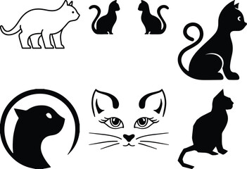 Cat icon bundle simple icon. Vector ICON all icon Viktor