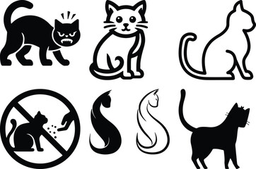Cat icon bundle simple icon. Vector ICON all icon Viktor