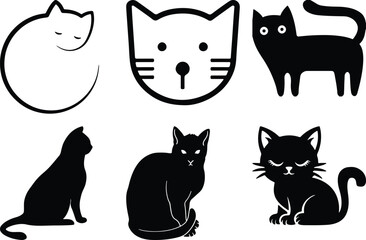 Fototapeta premium Cat icon bundle simple icon. Vector ICON all icon Viktor