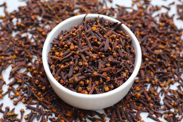 A spice of dried cloves, herbal medicine plant