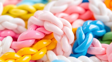 Colorful Interlocking Braided Shapes Tessellation
