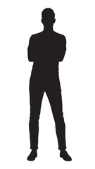 Casual Man Silhouette – Full Body Relaxed Male Vector Illustration