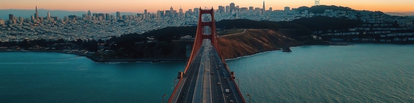 Creative Abstract Commercial Background: Aerial View of Bridge and Urban Cityscape. High-Quality Design Element for Posters, Banners, and Web Graphics. Clear, Crisp Aerial Perspective of Modern Archit