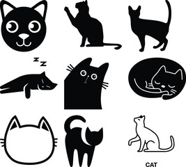 Cat icon bundle simple icon. Vector ICON all icon Viktor