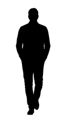 Fototapeta premium Casual Man Silhouette – Full Body Relaxed Male Vector Illustration