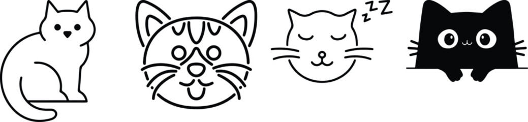 Cat icon bundle simple icon. Vector ICON all icon Viktor