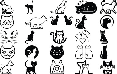 Cat icon bundle simple icon. Vector ICON all icon Viktor