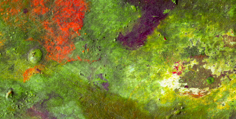 Eclectic and Expressive Painted Dreamscape Infused with an Array of Colors and Abstract Forms
