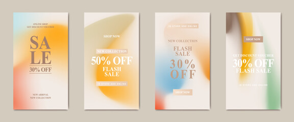 Fototapeta premium promotion web banner for social media mobile apps. Elegant sale and discount promo backgrounds with abstract gradient mesh. Email ad newsletter layouts