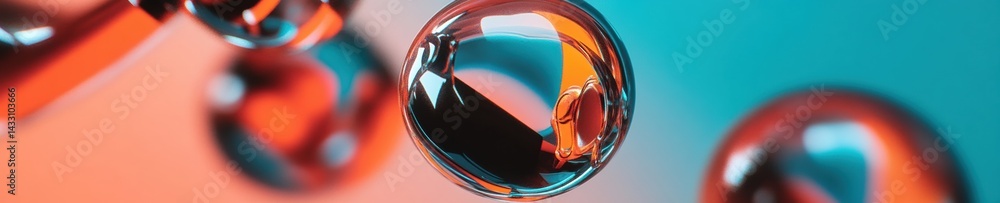 Poster Fluid Dynamics Immersion Hyper-Realistic Liquid Droplet Macro - Cutting-Edge Digital Art Exploring Surface Tension and Visual Innovation