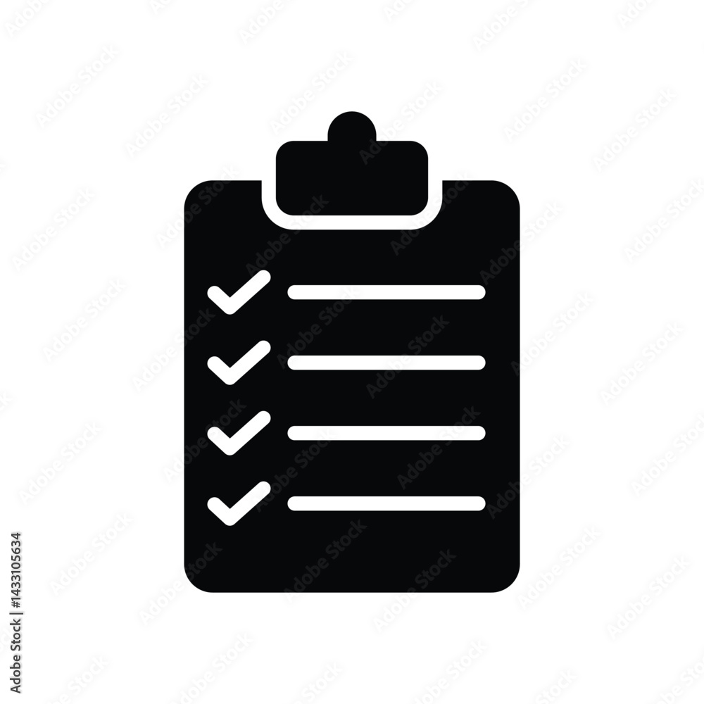 Poster clipboard icon vector. task list guideline sign. ask management and to-do list symbol design vector 