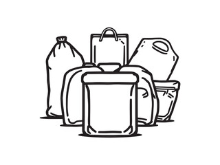 Ambu bag line art emergency equipment sketch