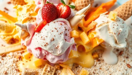 Obraz premium Artistic Ice Cream Dessert