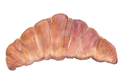 Croissant Italian hand-painted food illustration Colorful clipart for recipe cards, cooking book, restaurante menu, educational material and etc. 