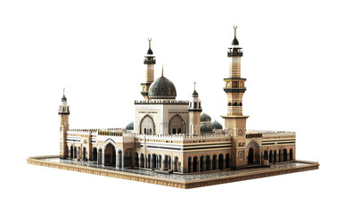 Makkah Masjid Souvenir for Pilgrimage Keepsakes - Isolated on White Background
