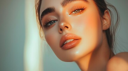 Woman with long lashes and a bright smile