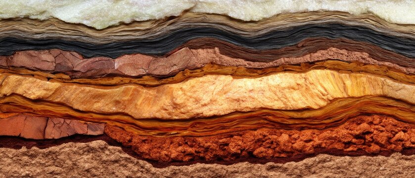 geology fossil strata concept. Striking geological layers showcasing natural textures and colors in earth's crust.