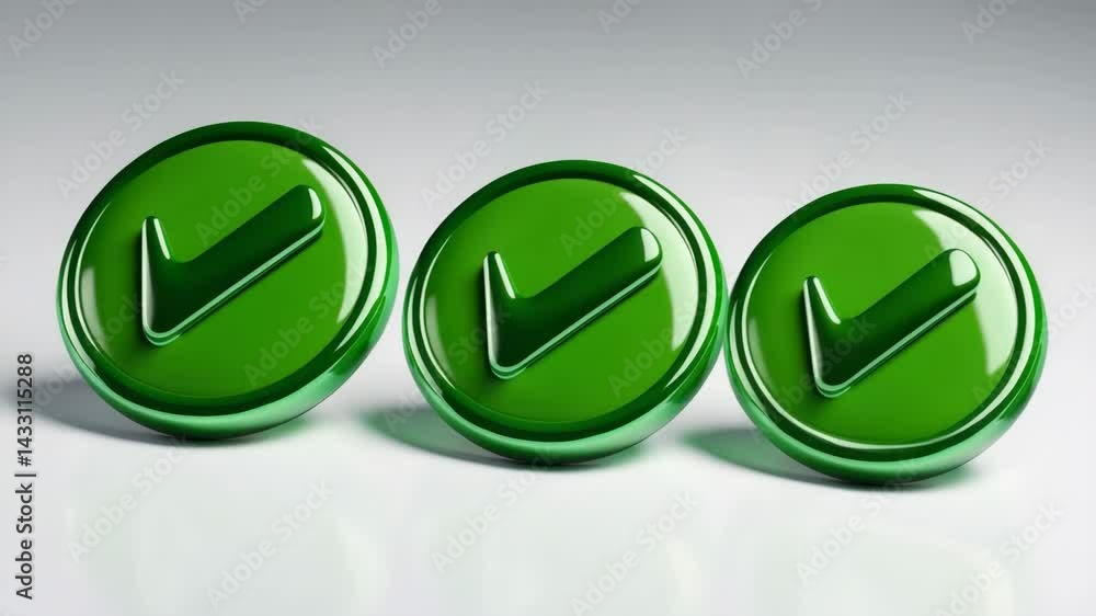 Poster check icon vector isolated on green circle button for web success confirmation
