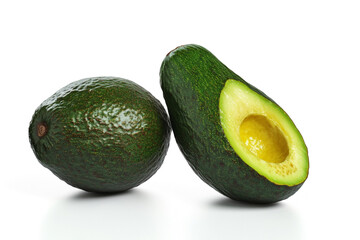 avocado on white background