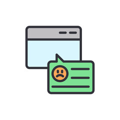 Content review colored icons, minimalist vector illustration ,simple transparent graphic element .Isolated on white background