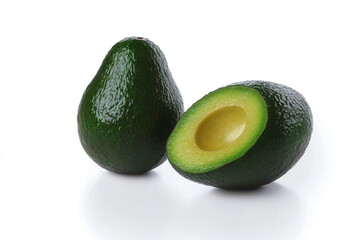 avocado on white background